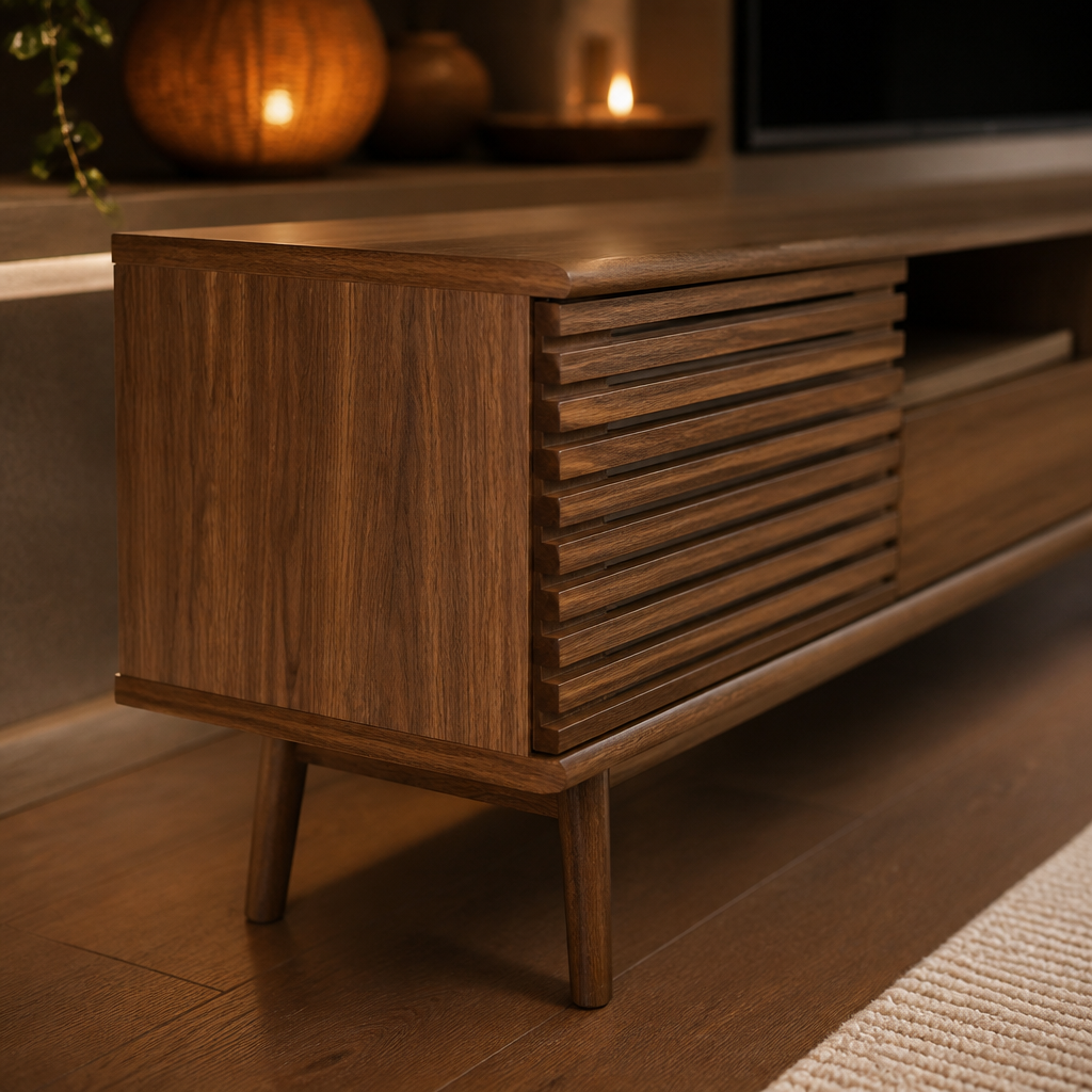 Render Walnut TV Stand — lifestyle image 5