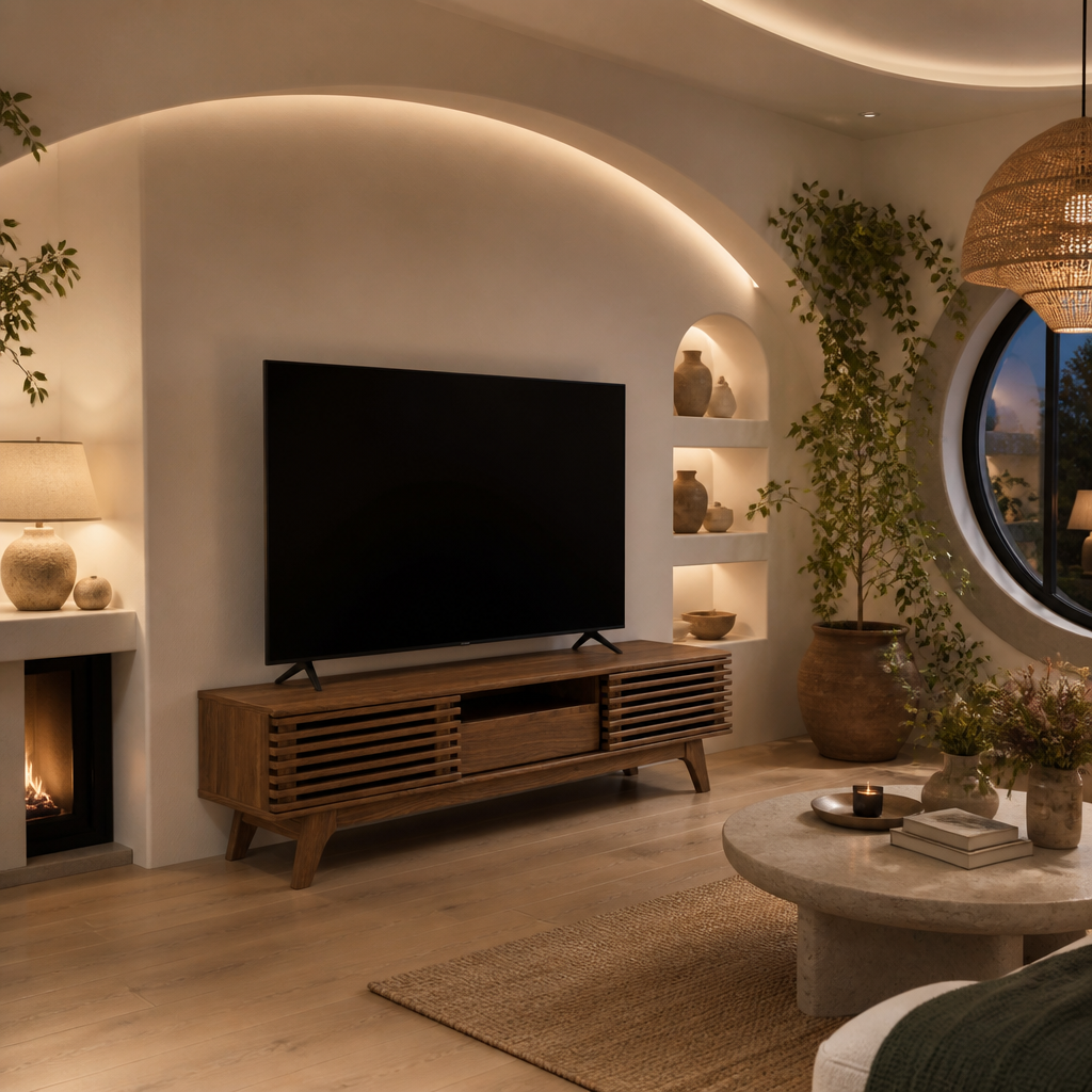 Render Walnut TV Stand — lifestyle image 6