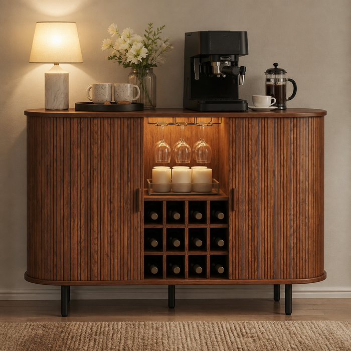 Wine Walnut Storage Cabinet — Oak & Hour lifestyle image 1
