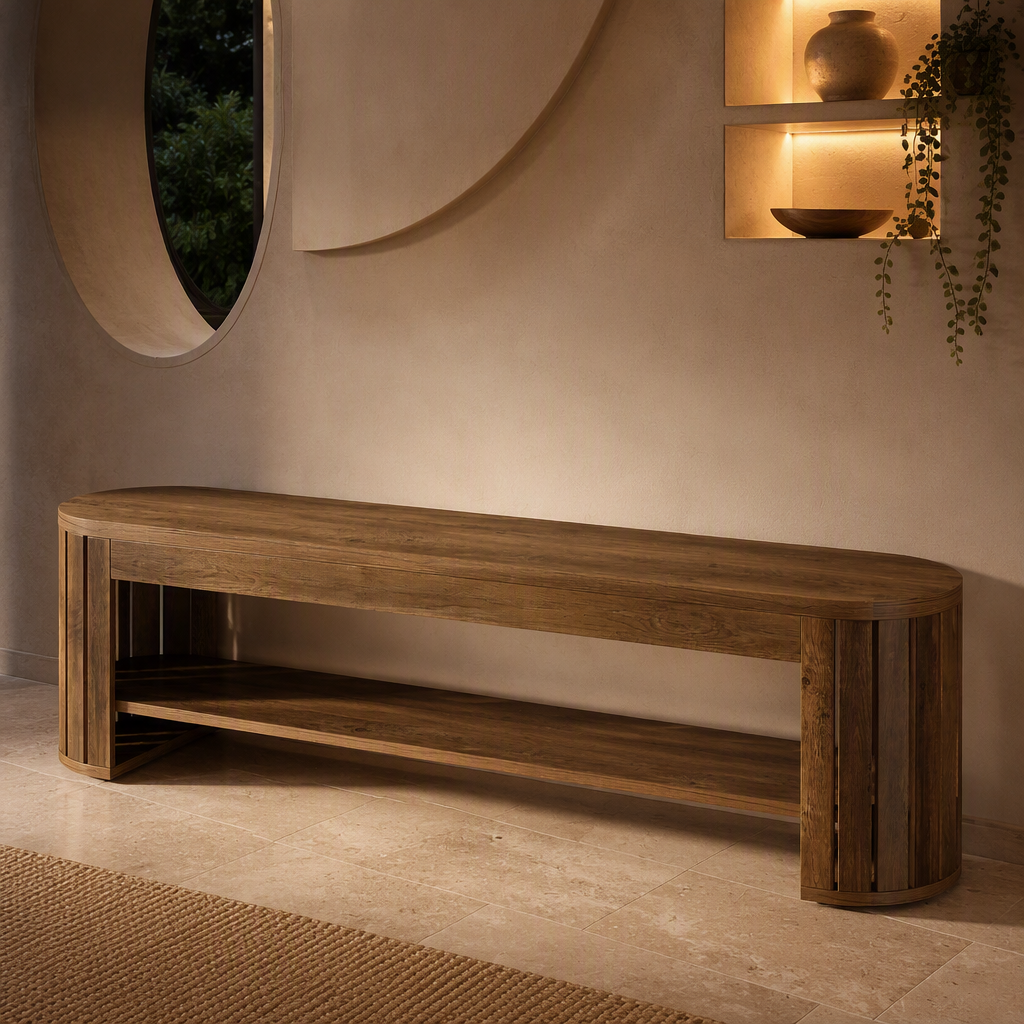 Tribesigns Wood Bench lifestyle image 1