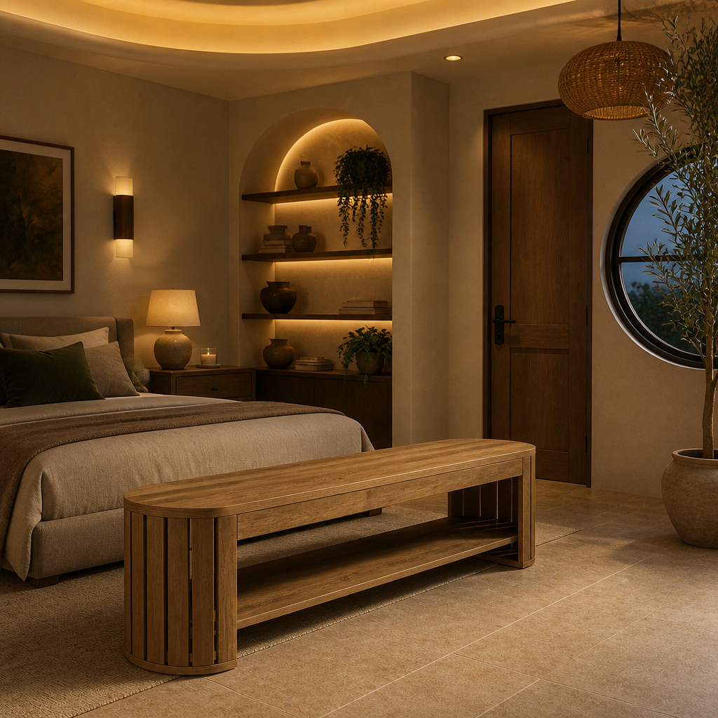 Tribesigns Wood Bench lifestyle image 3