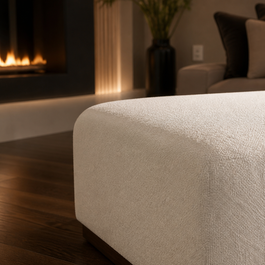 Square Boucle Ottoman lifestyle view 5