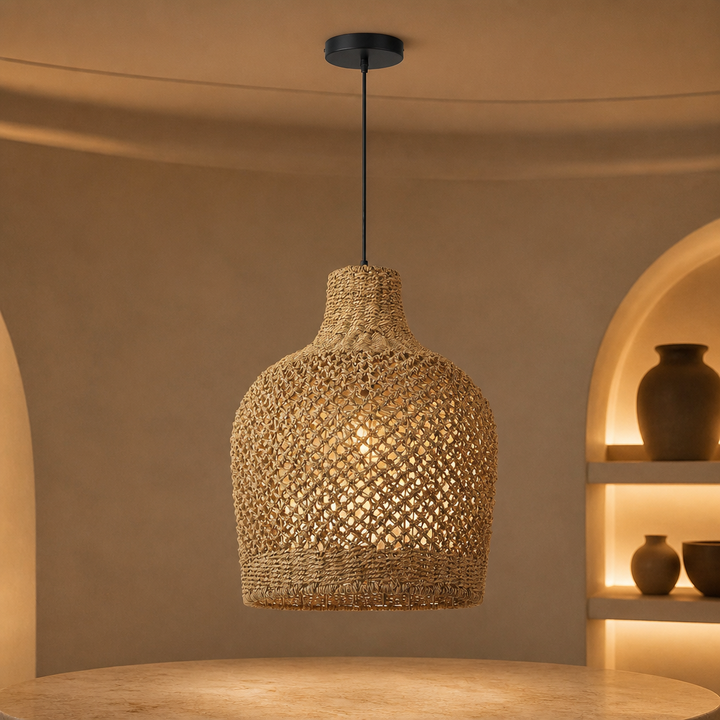 Rattan Boho Pendant Light hero image 1