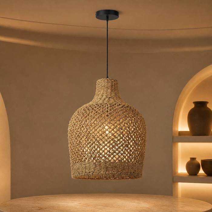 Rattan Boho Pendant Light hero image 1
