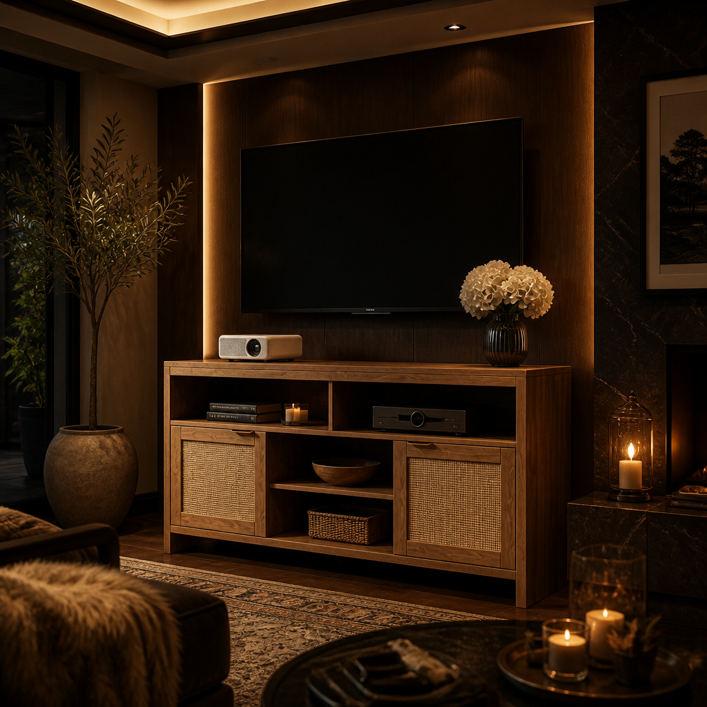 Rattan Farmhouse TV Stand lifestyle view 6