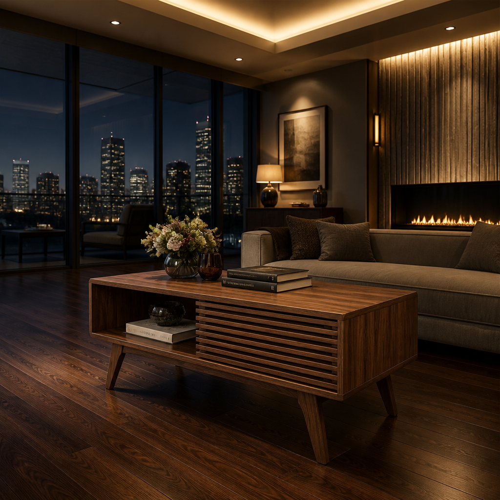 Render Walnut Coffee Table — lifestyle image 4