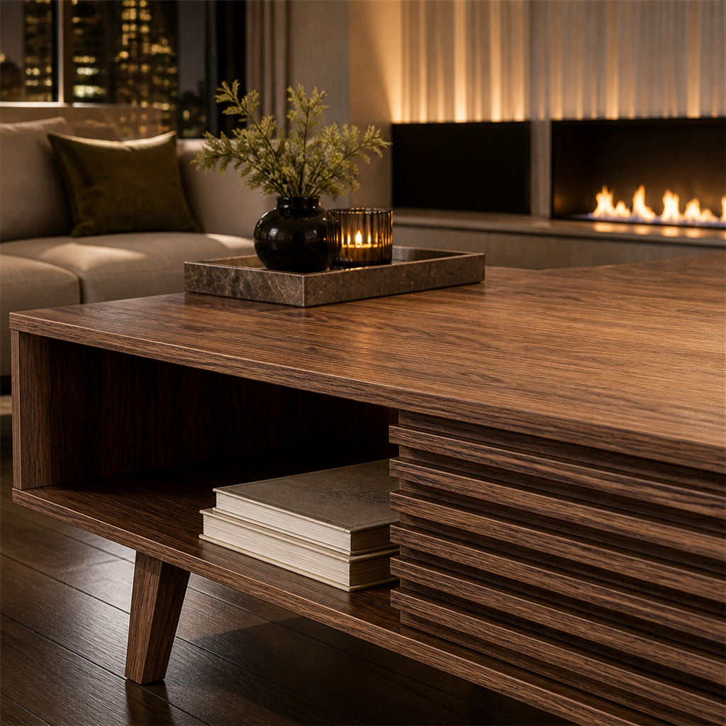 Render Walnut Coffee Table — lifestyle image 5