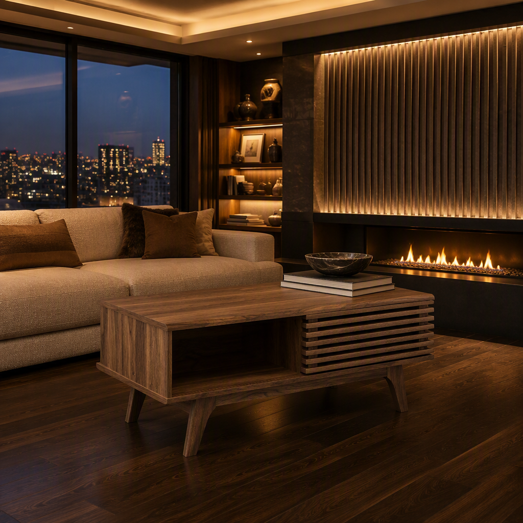 Render Walnut Coffee Table — lifestyle image 6
