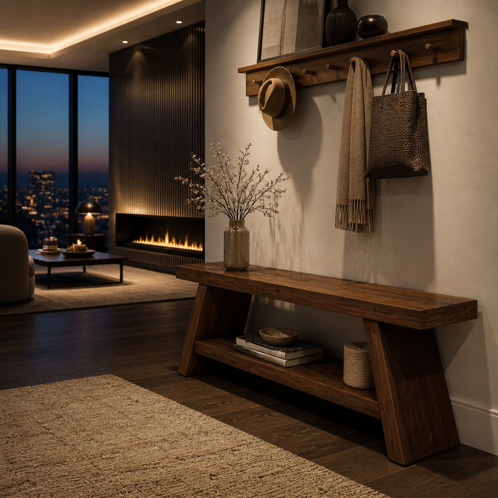 Tribesigns Farmhouse Solid Wood Bench lifestyle image 6