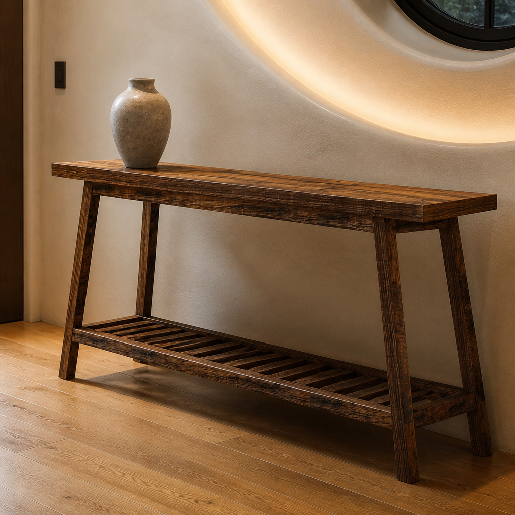 Set of 2 Farmhouse Wood Console Table hero image 1
