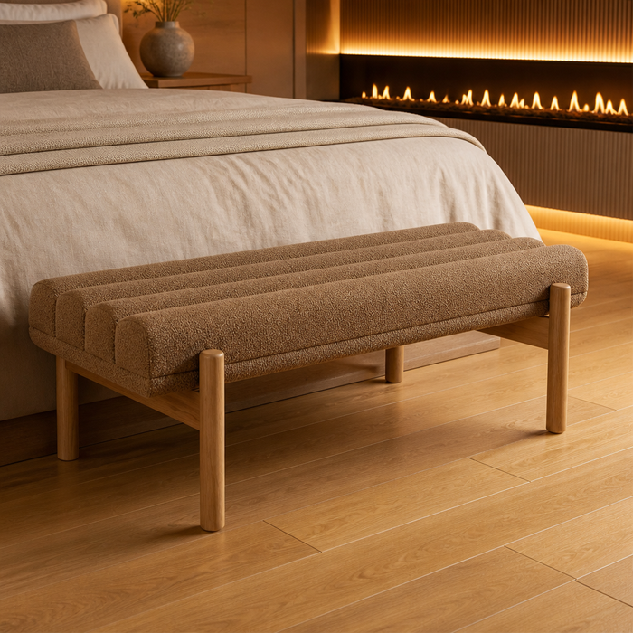 Upholstered Modern Chenille Bench — lifestyle image 1