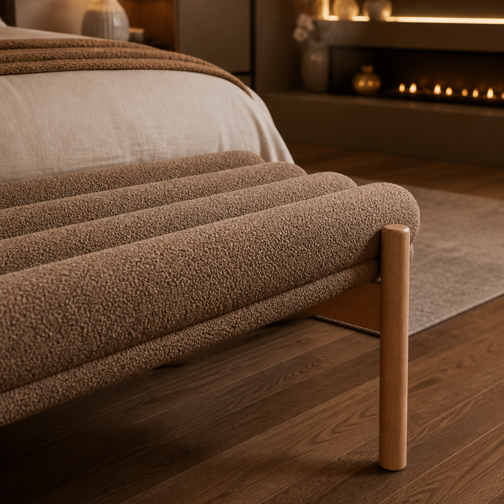 Upholstered Modern Chenille Bench — lifestyle image 5