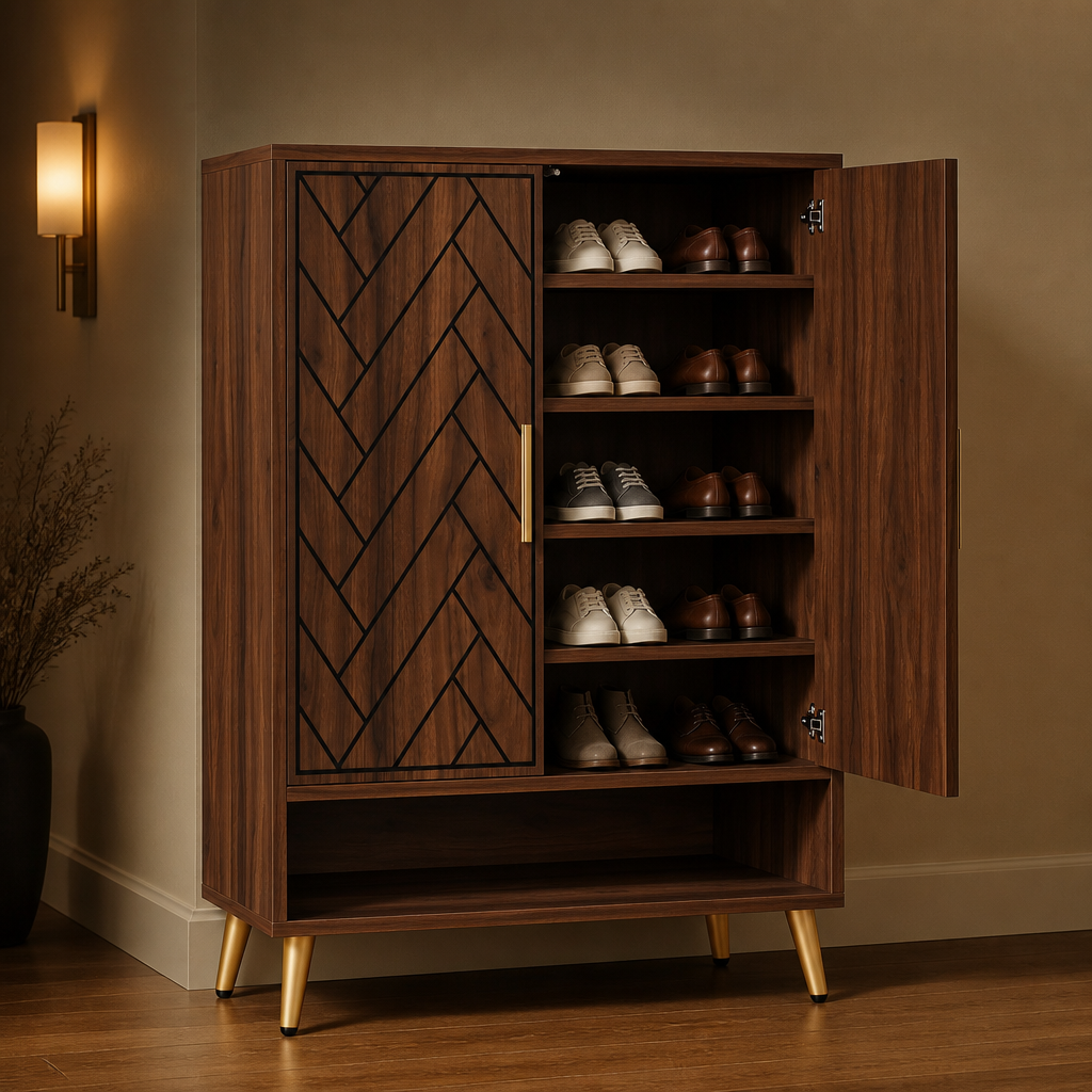 Walnut Storage Cabinet — lifestyle image 1