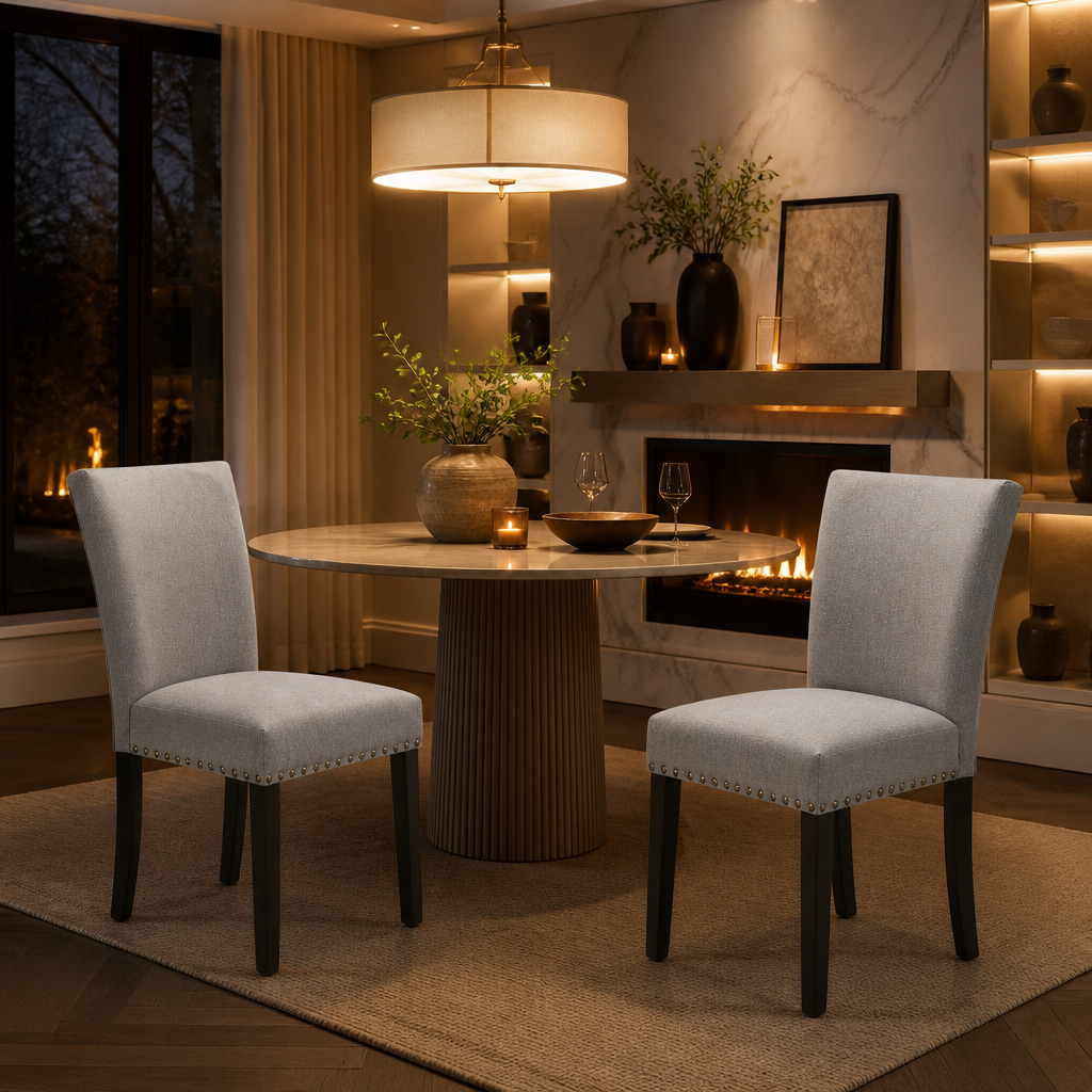 Upholstered Mid-Century Wood Dining Chair lifestyle image 3