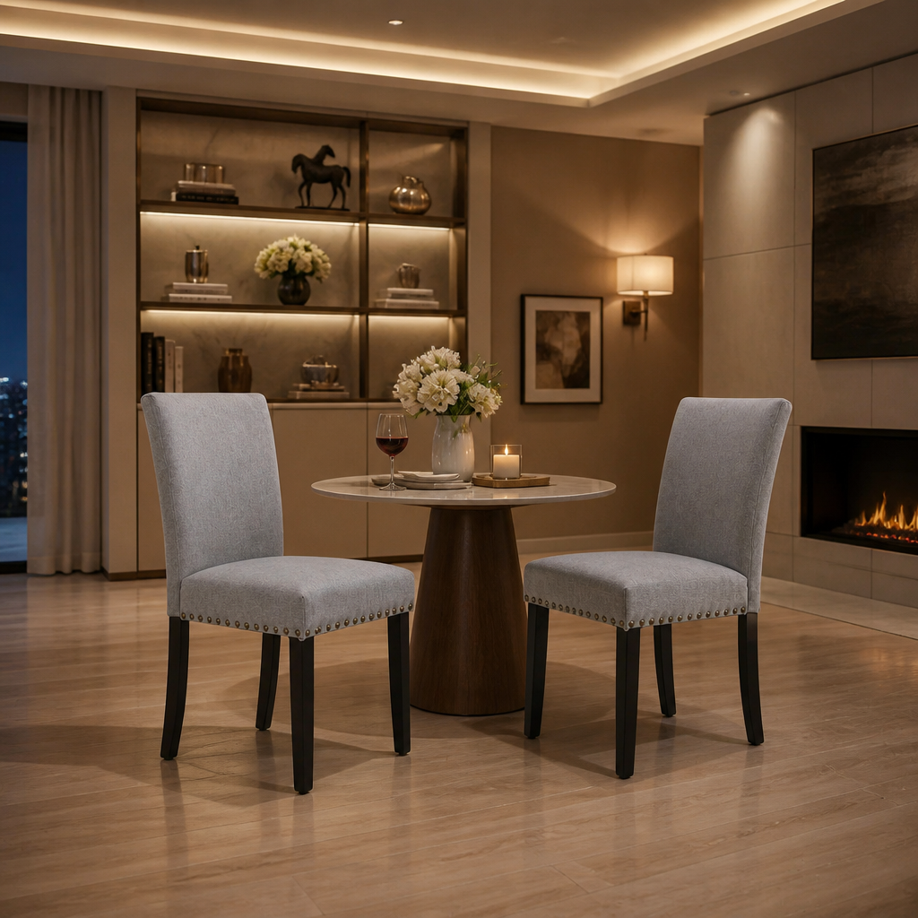 Upholstered Mid-Century Wood Dining Chair lifestyle image 4