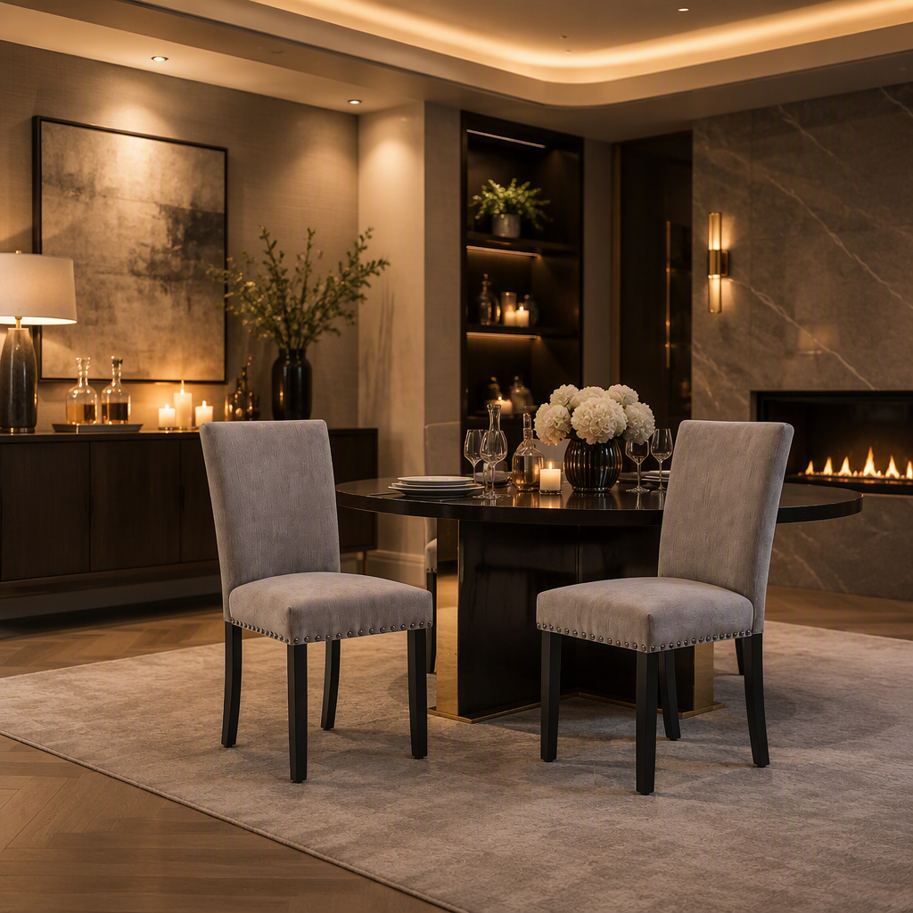 Upholstered Mid-Century Wood Dining Chair lifestyle image 6