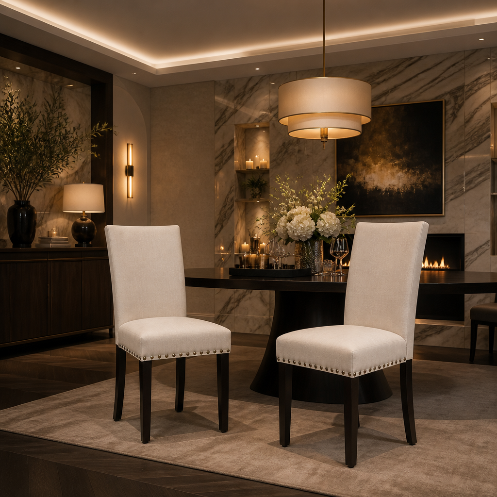 Upholstered Mid-Century Wood Dining Chair lifestyle image 7
