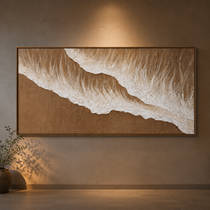 Wood Modern Beige Wall Art lifestyle image 1
