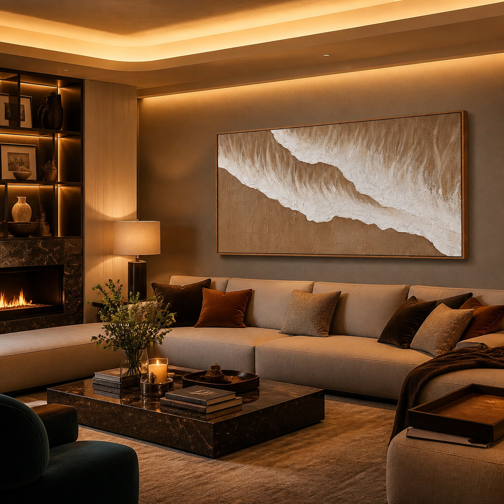 Wood Modern Beige Wall Art lifestyle image 6