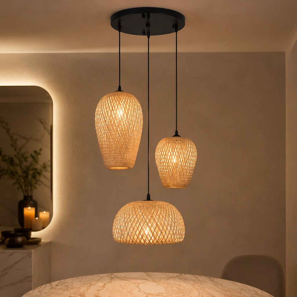 Rattan Boho Pendant Light II hero image 1