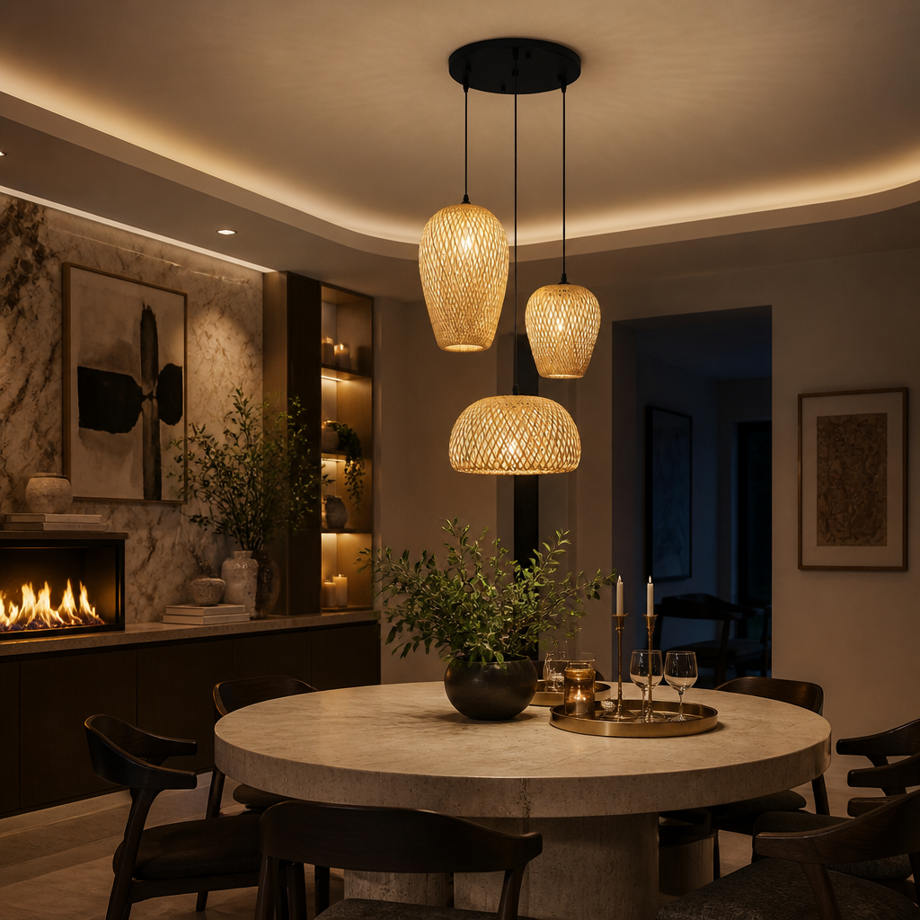 Rattan Boho Pendant Light II lifestyle image 4