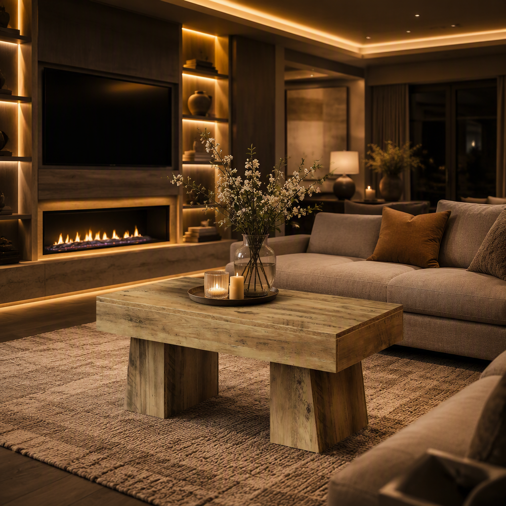 Vintage Wood Coffee Table lifestyle image 2