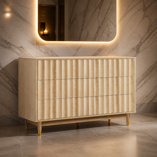 Wide Modern Wood Dresser — lifestyle image 1