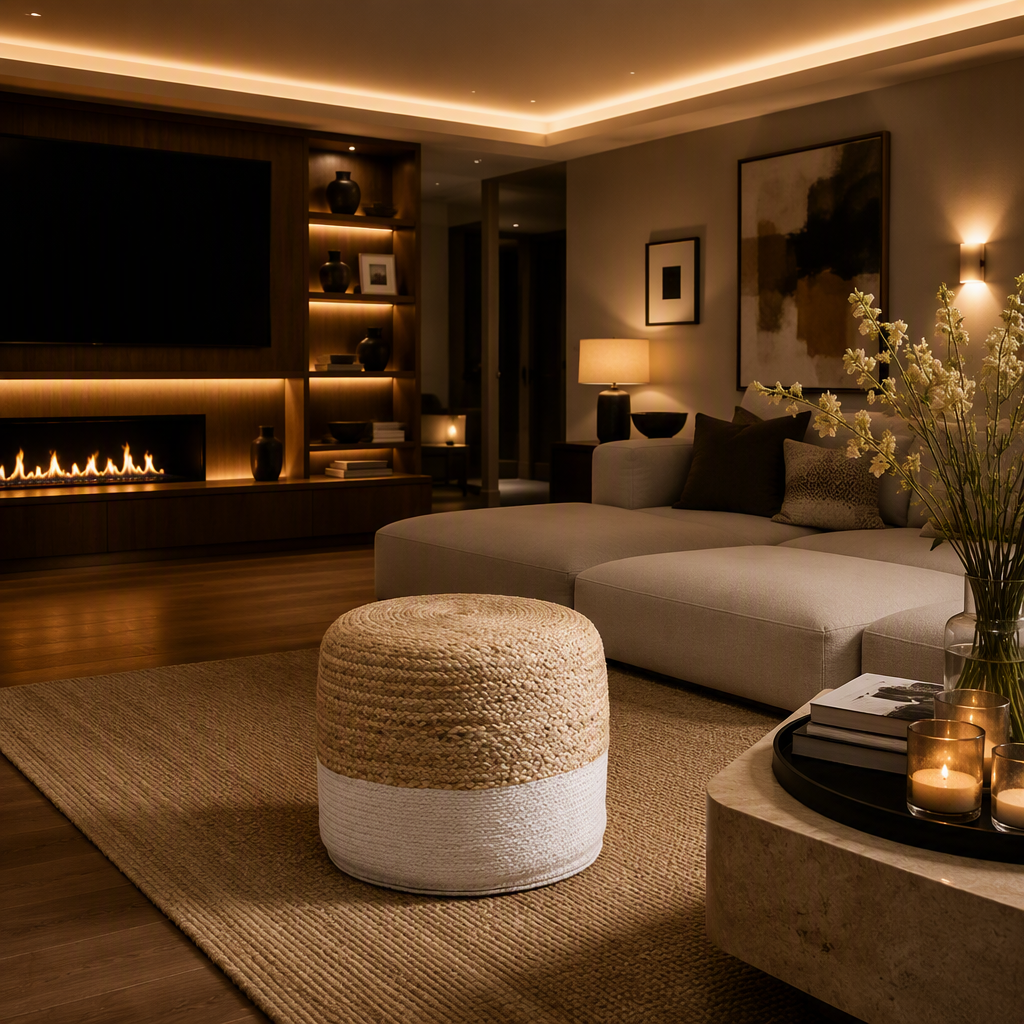Signature Cotton Ottoman — lifestyle image 2