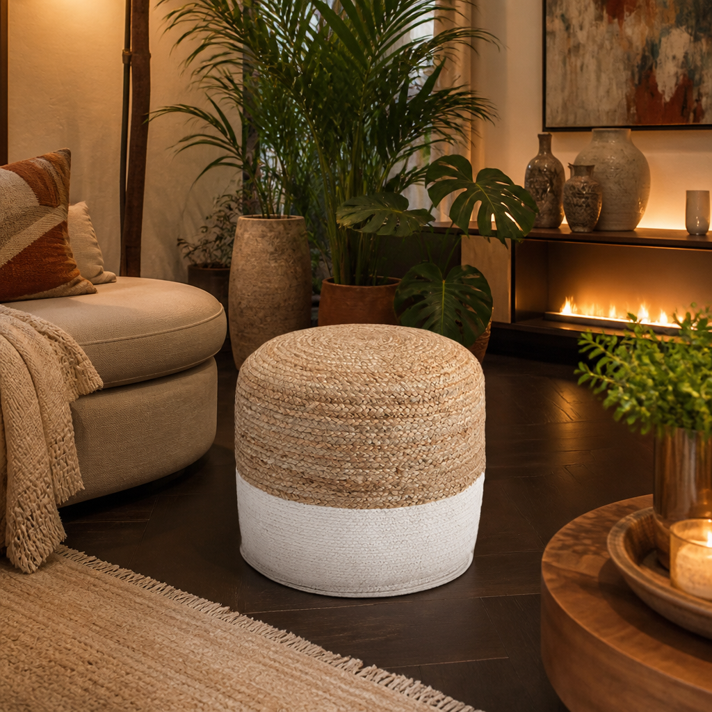 Signature Cotton Ottoman — lifestyle image 3