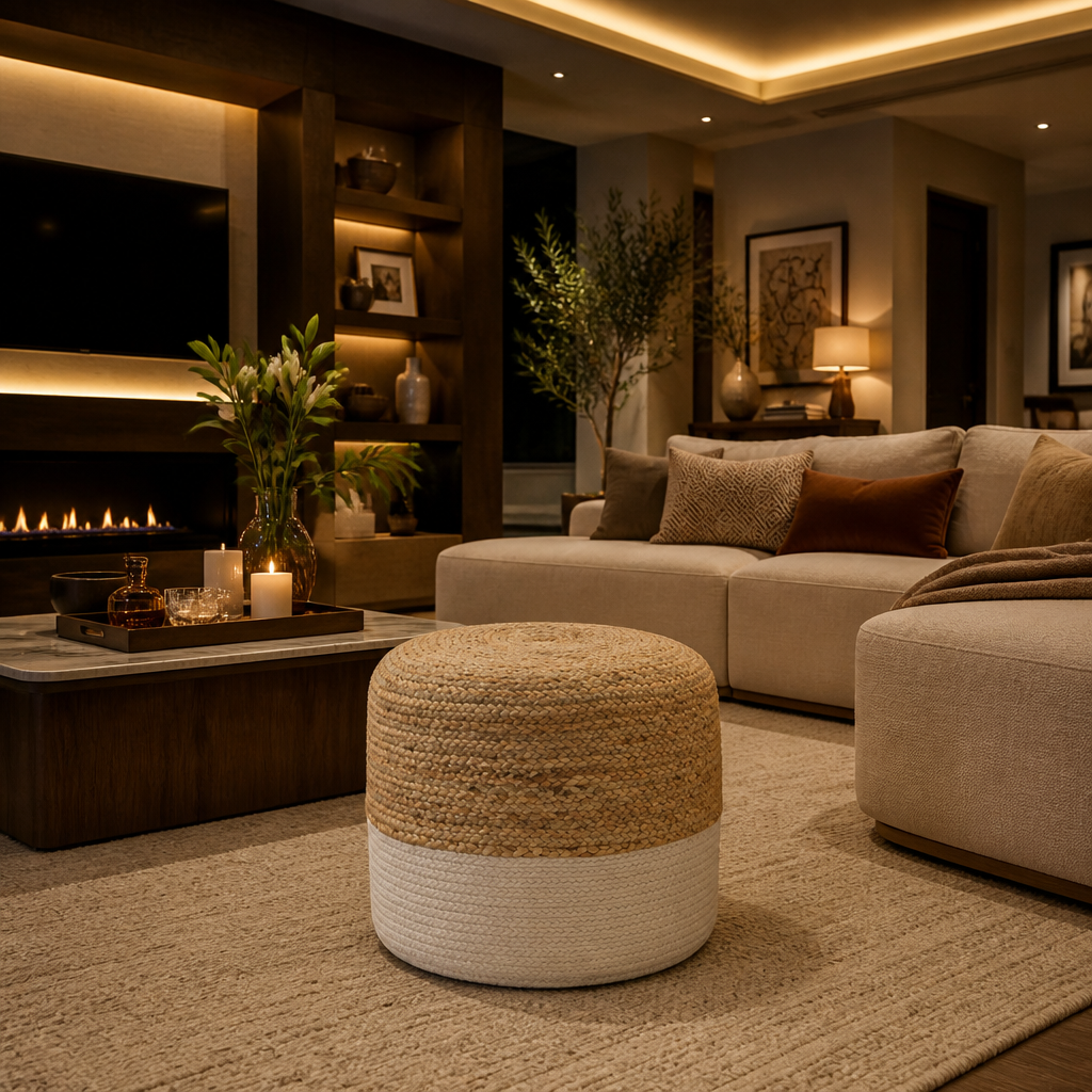 Signature Cotton Ottoman — lifestyle image 5