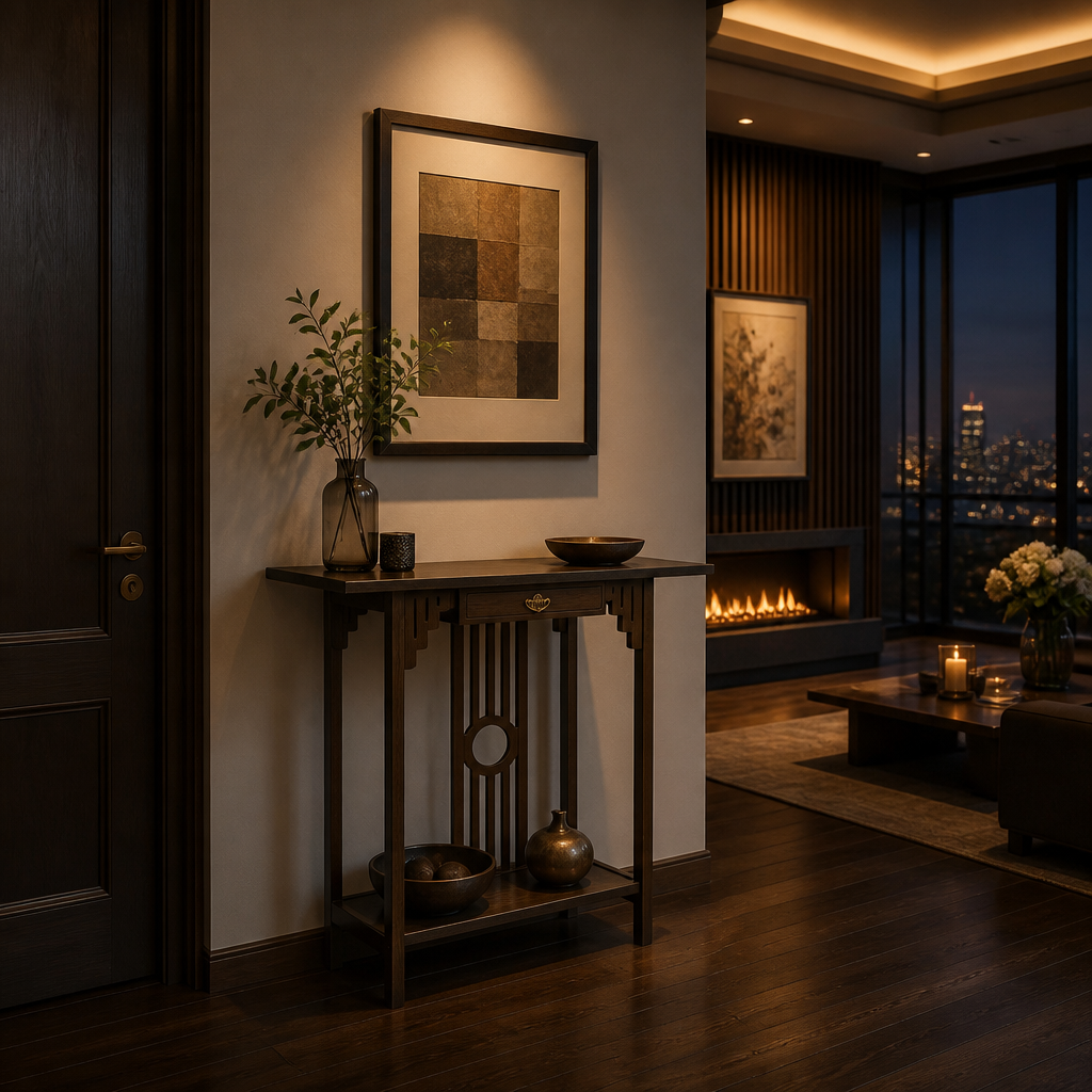 Traditional Wood Console Table lifestyle view 2