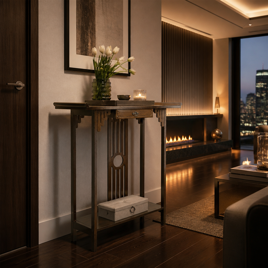 Traditional Wood Console Table lifestyle view 4