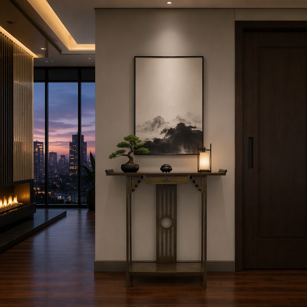 Traditional Wood Console Table lifestyle view 5