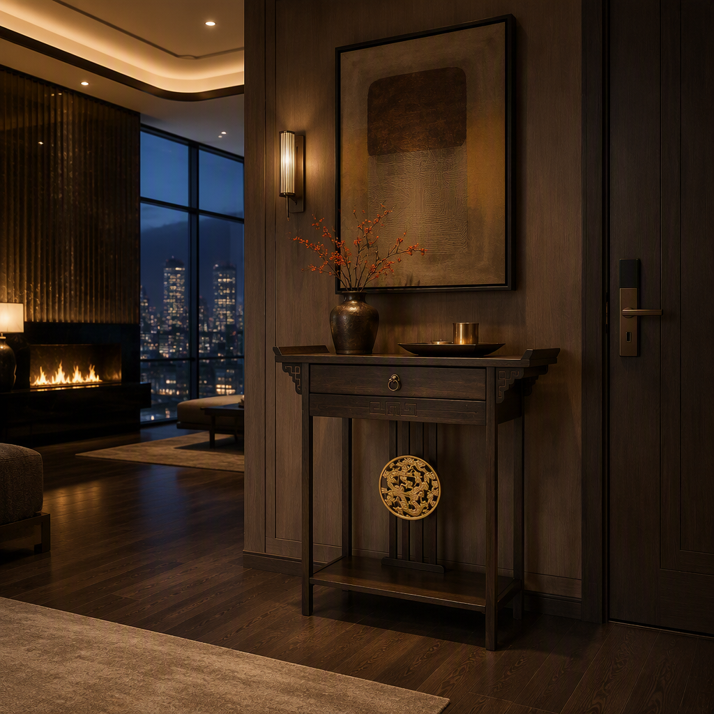 Traditional Wood Console Table lifestyle view 7
