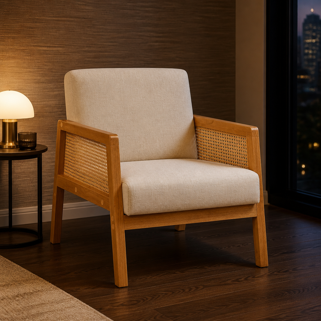 Yaheetech Boho Boucle Accent Chair — Oak & Hour lifestyle image 1