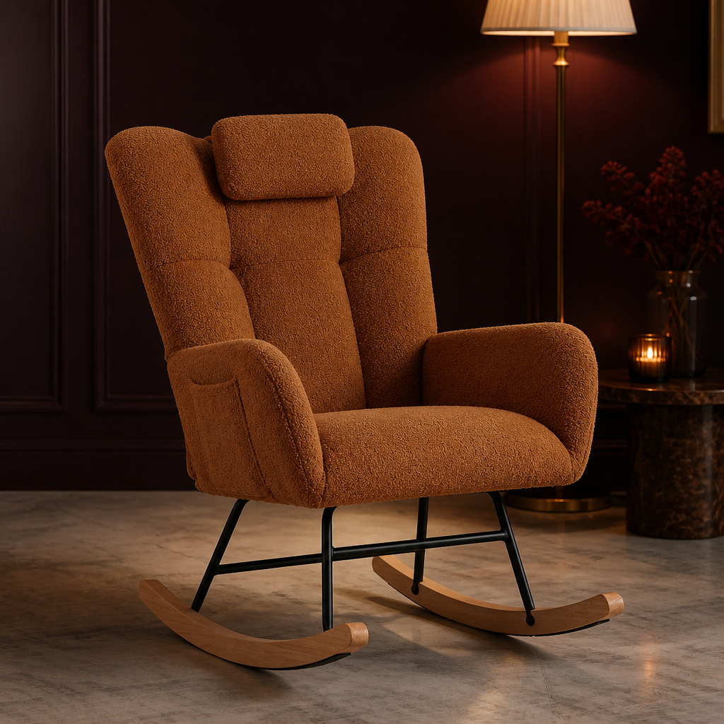 Upholstered Modern Boucle Accent Chair lifestyle image 1