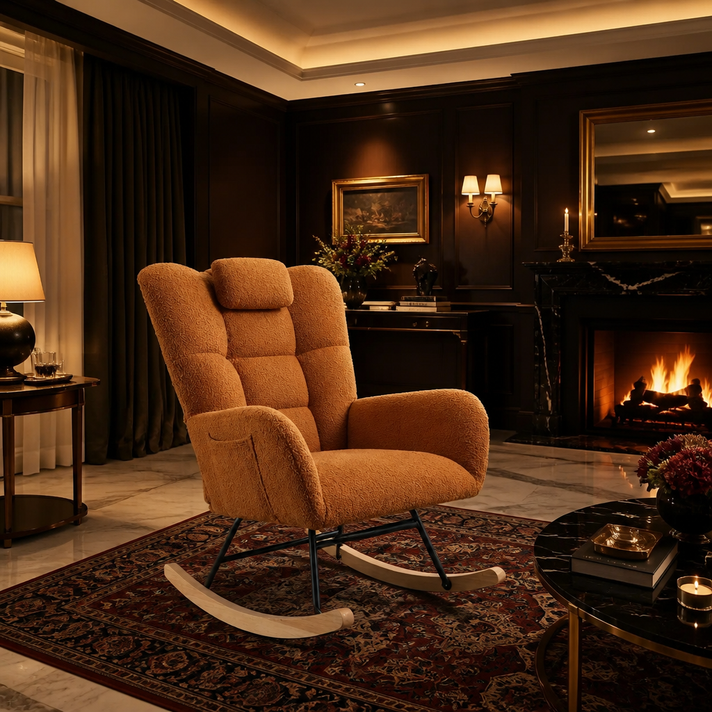 Upholstered Modern Boucle Accent Chair lifestyle image 2