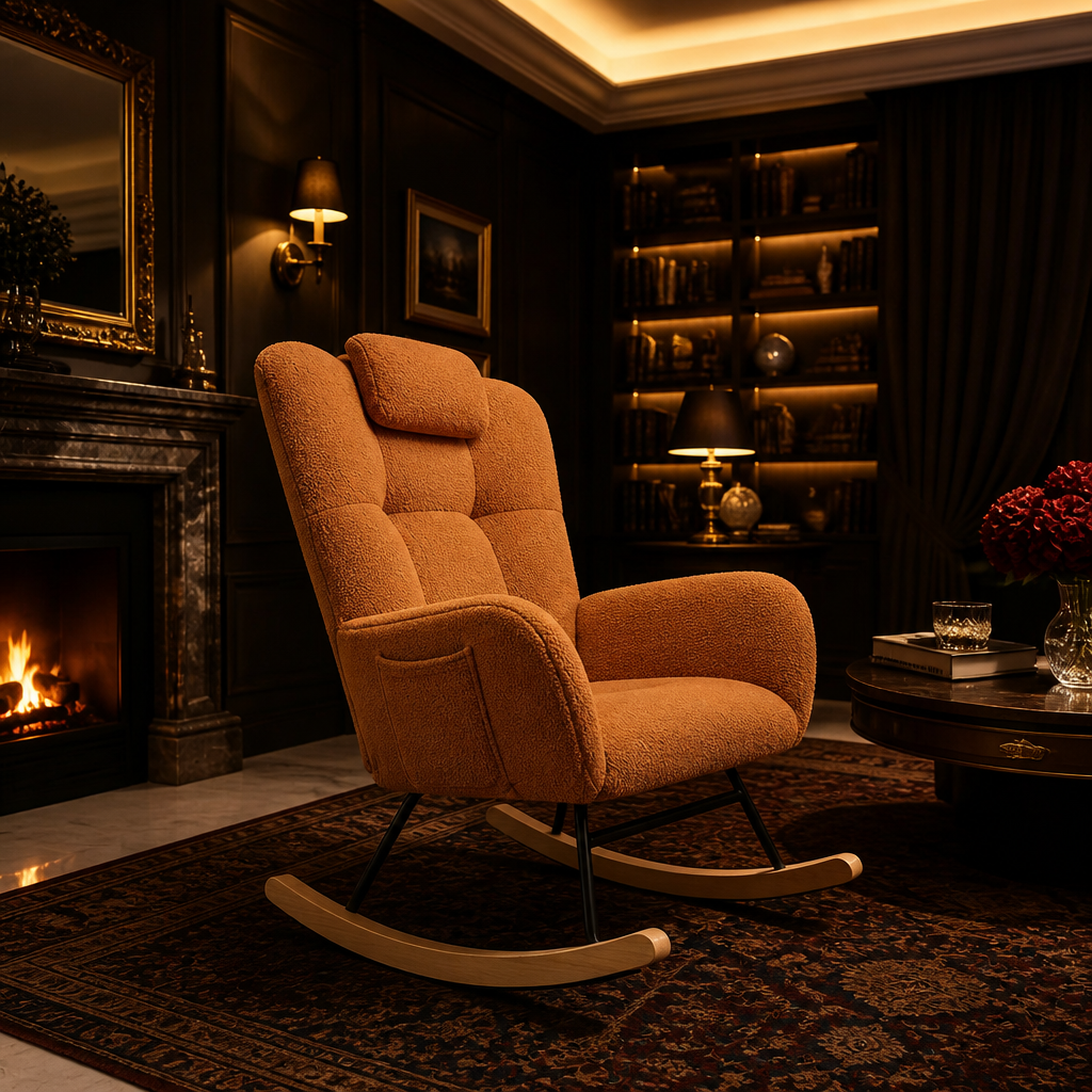Upholstered Modern Boucle Accent Chair lifestyle image 3