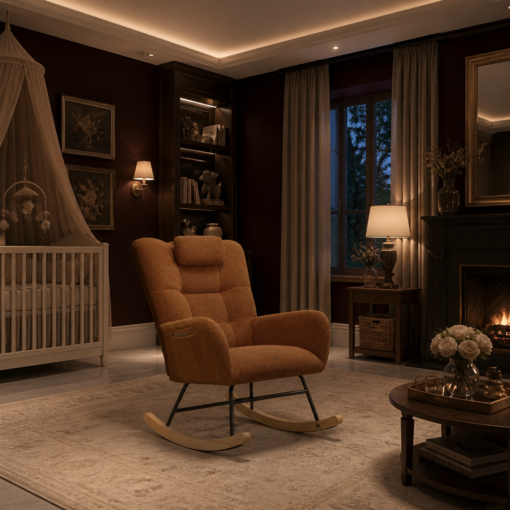 Upholstered Modern Boucle Accent Chair lifestyle image 4