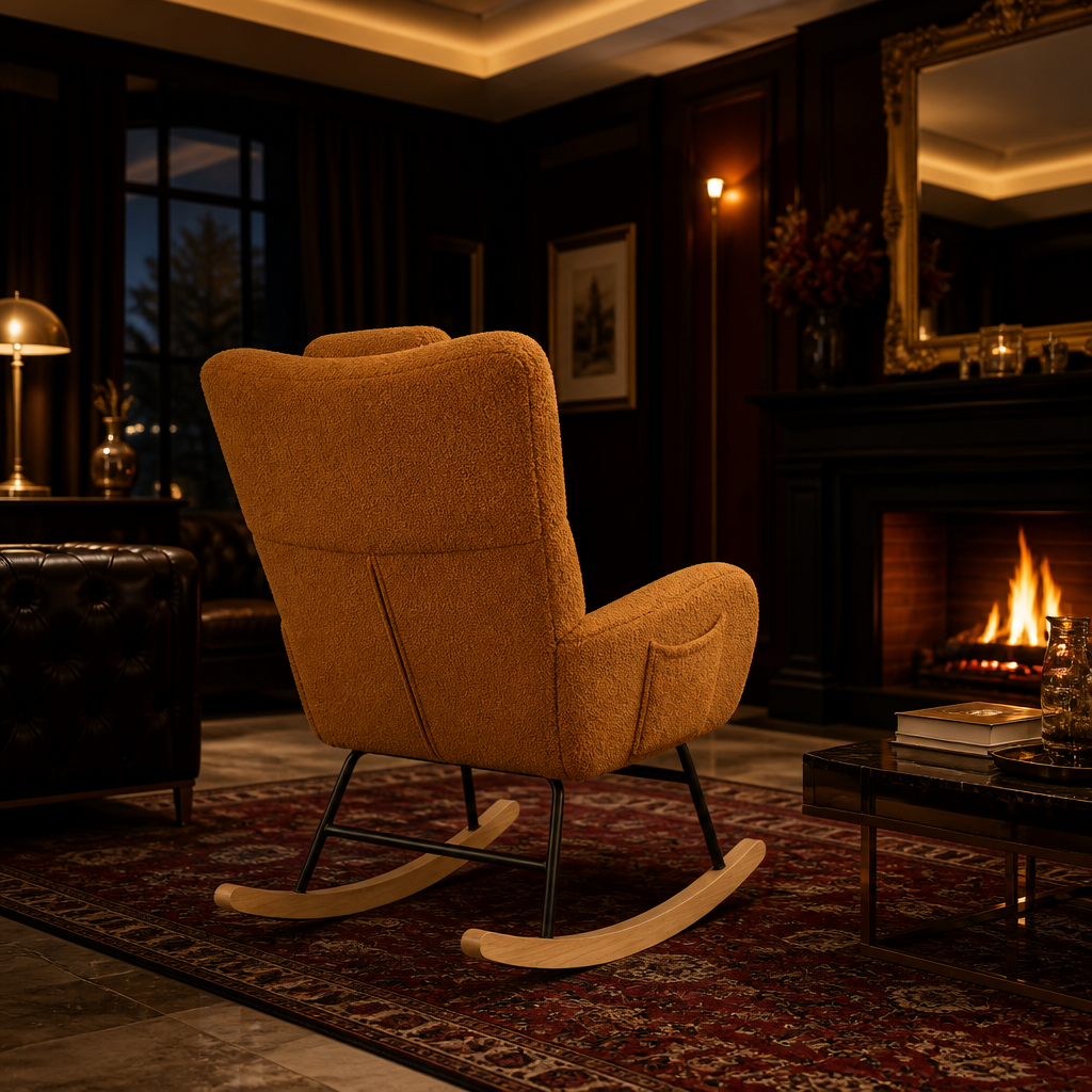 Upholstered Modern Boucle Accent Chair lifestyle image 5