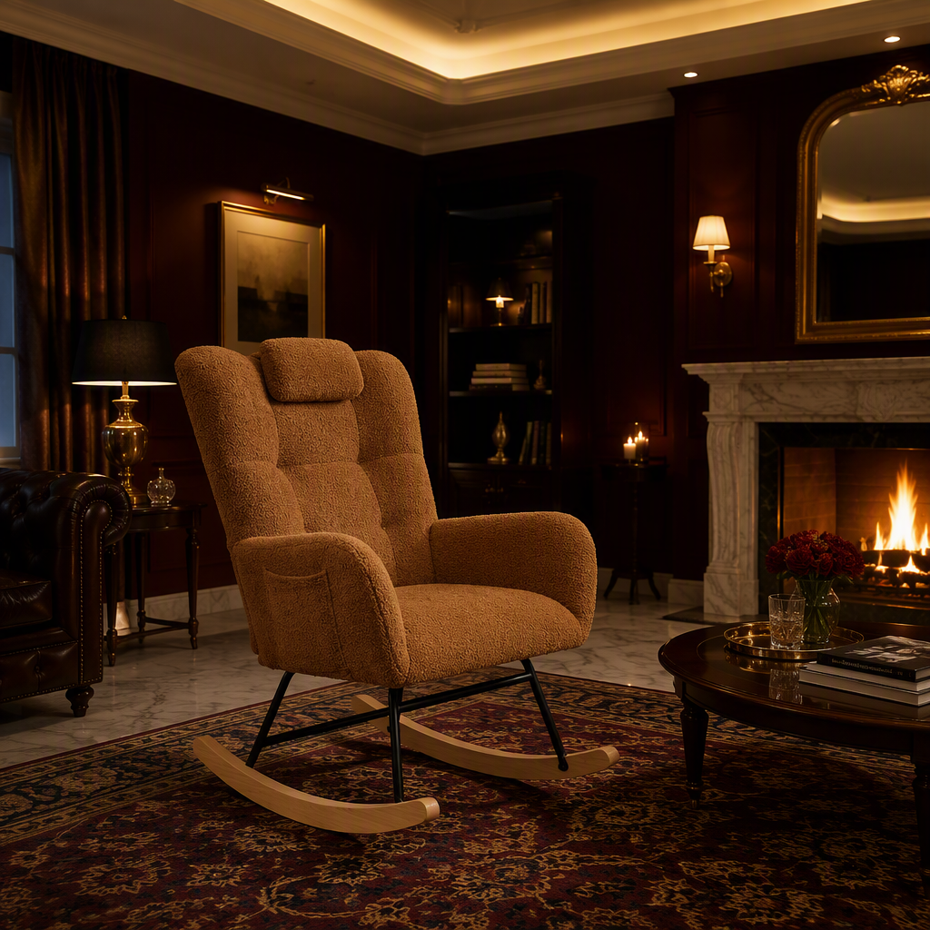 Upholstered Modern Boucle Accent Chair lifestyle image 6