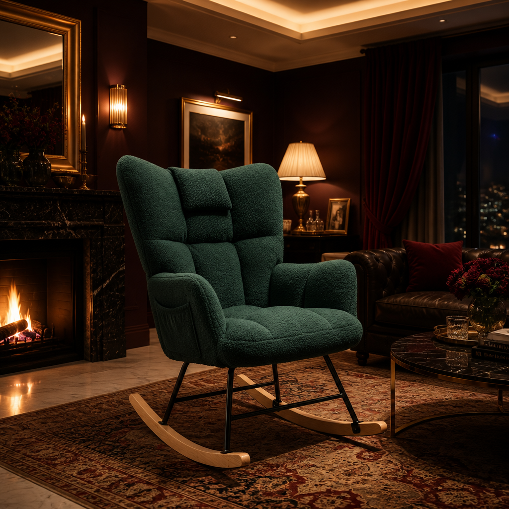 Upholstered Modern Boucle Accent Chair lifestyle image 8