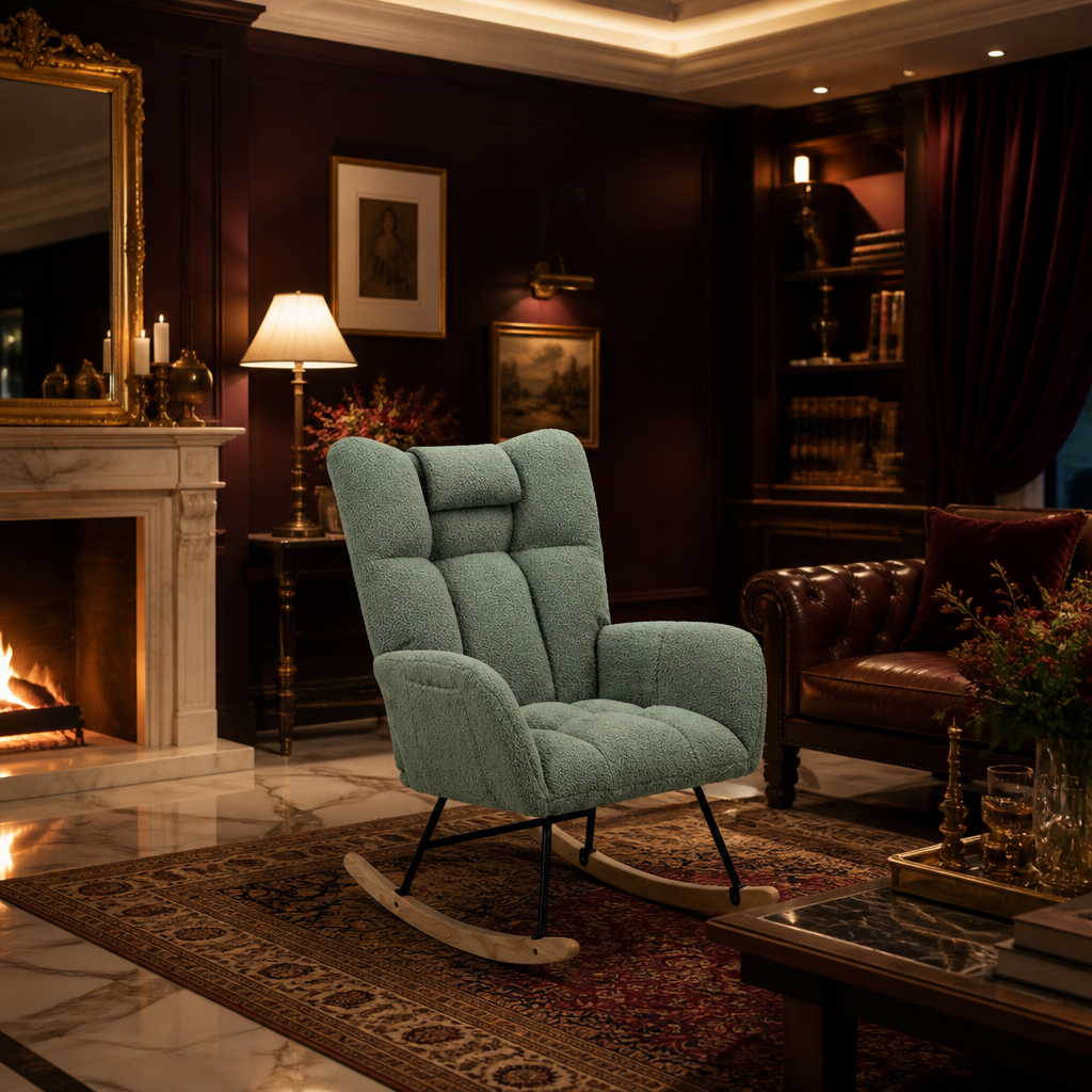 Upholstered Modern Boucle Accent Chair lifestyle image 9