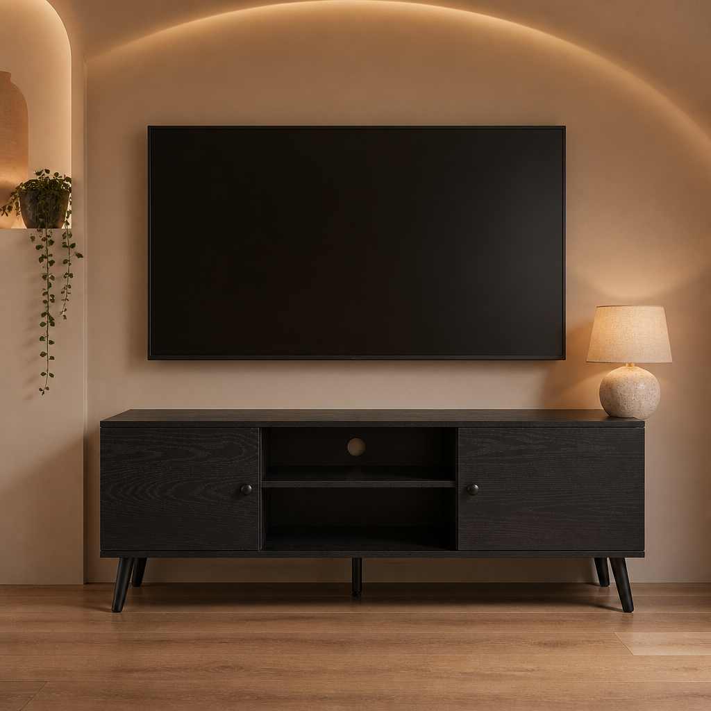 Wood TV Stand lifestyle image 1