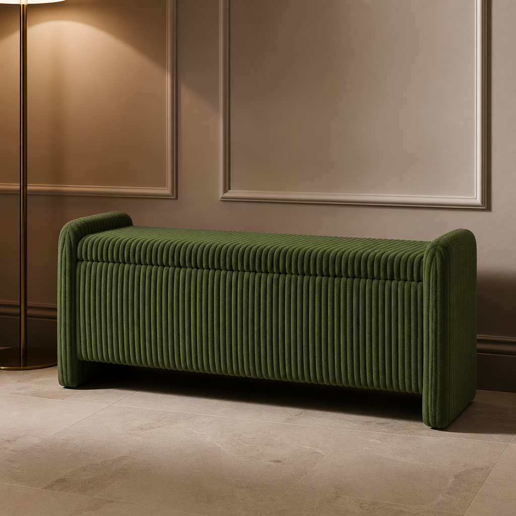 Upholstered Corduroy Bench lifestyle image 1