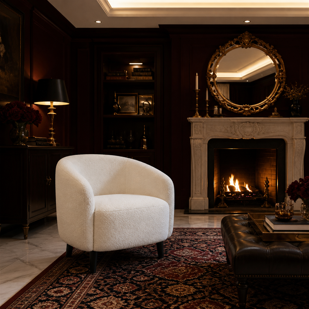 Upholstered Boucle Accent Chair lifestyle image 3