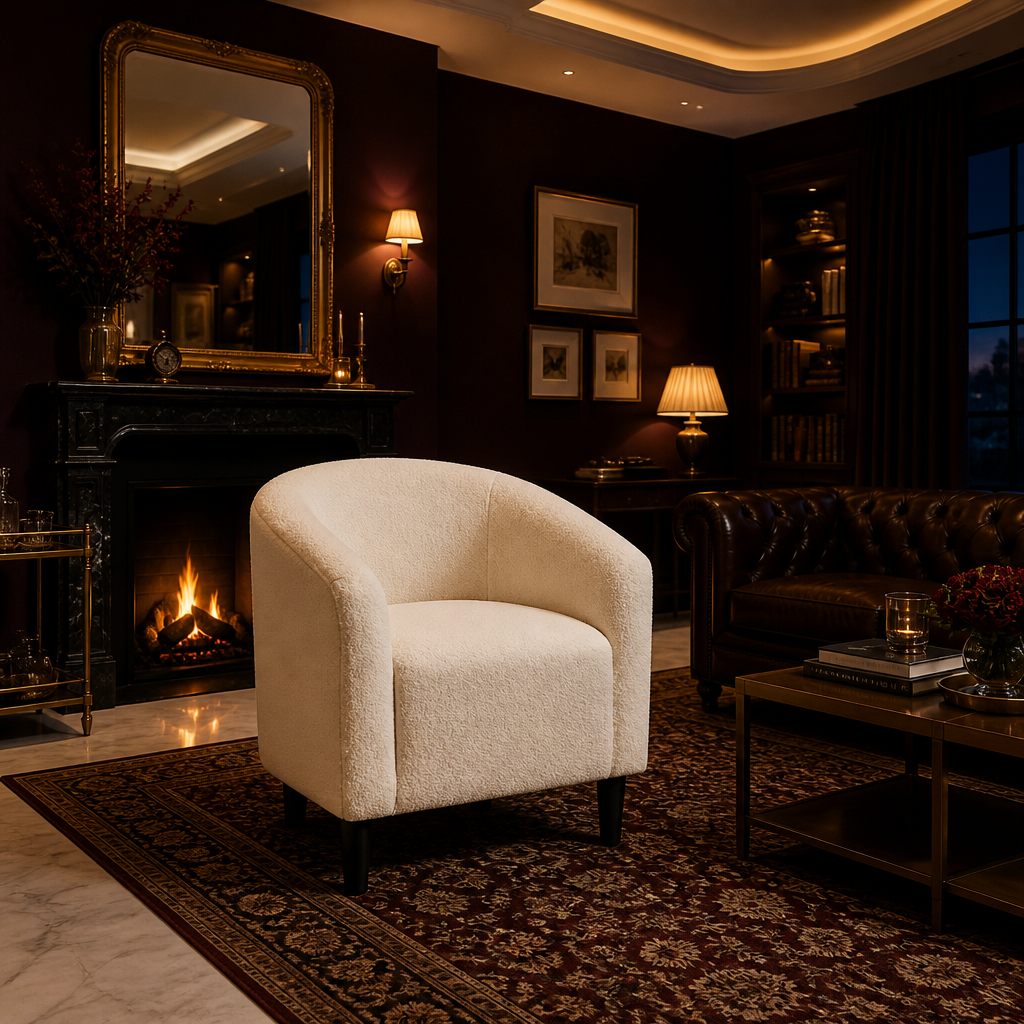 Upholstered Boucle Accent Chair lifestyle image 6