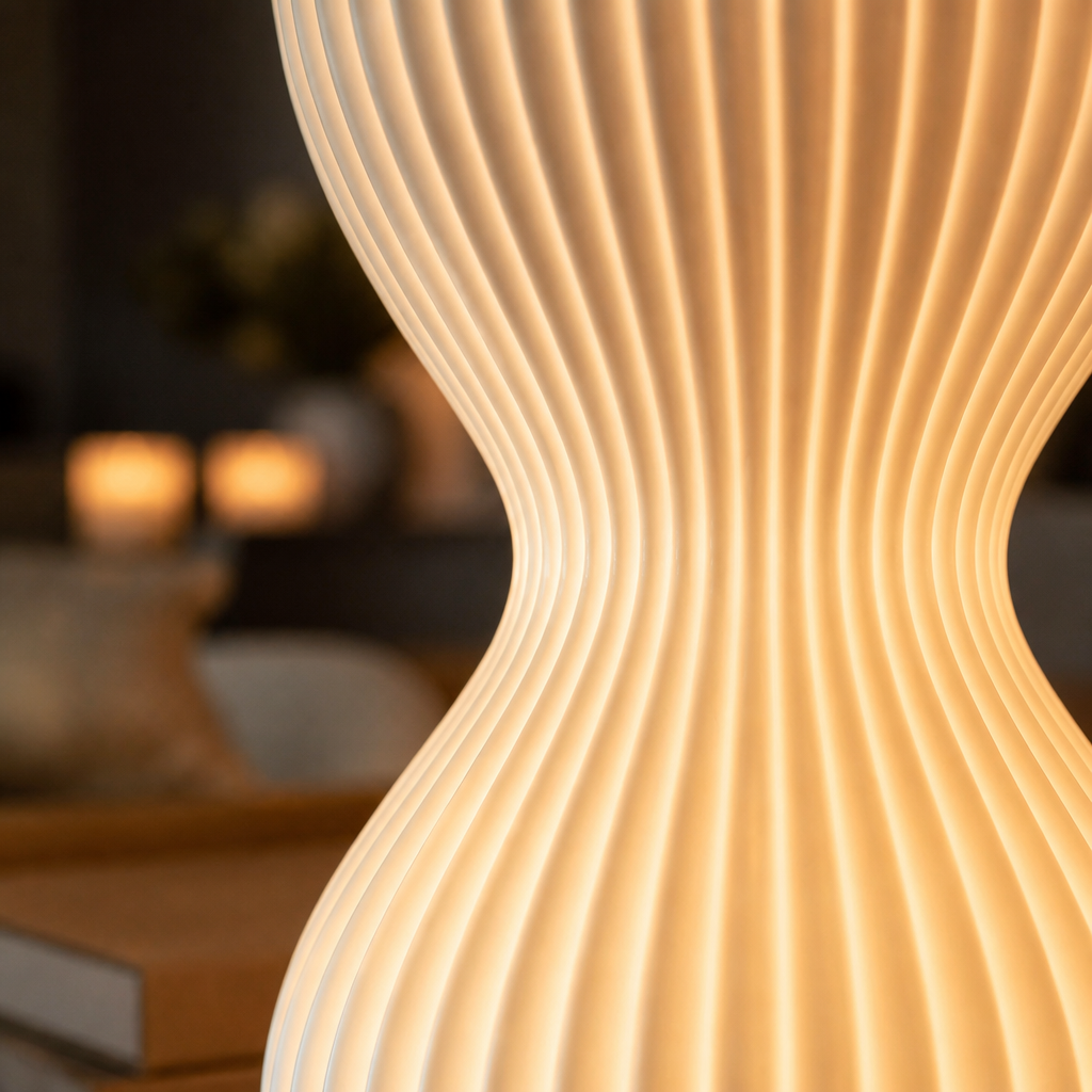 White Ceramic Modern Table Lamp lifestyle image 5