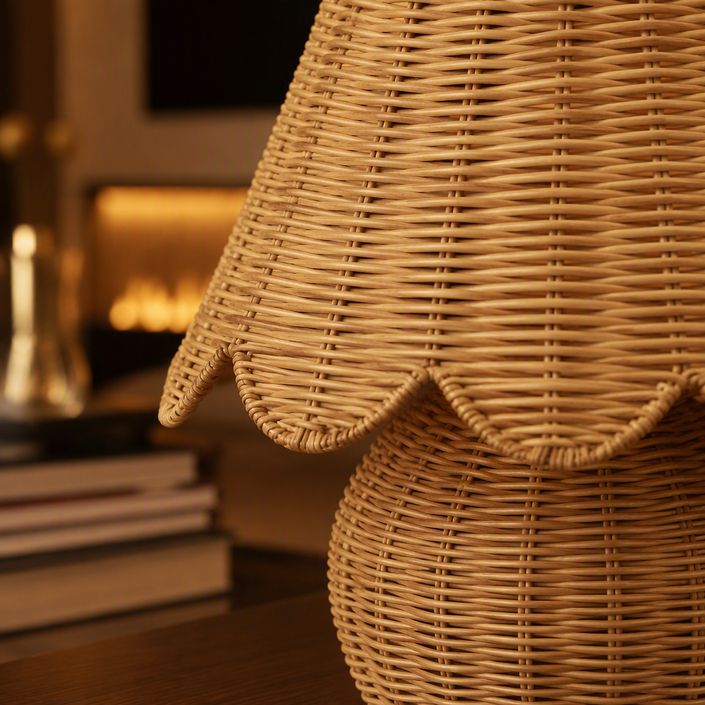 Rattan Farmhouse Table Lamp lifestyle view 2