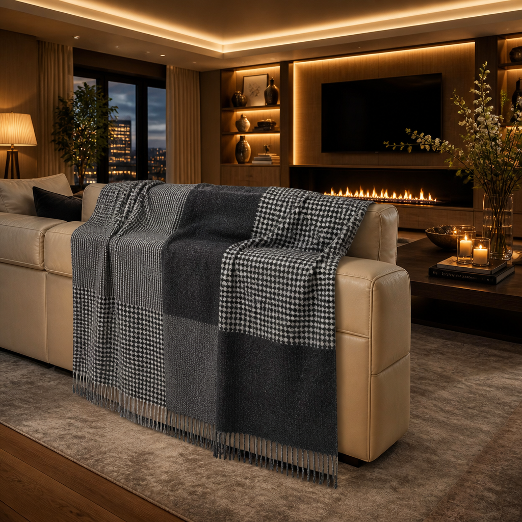Wool Gray Throw Blanket — Oak & Hour lifestyle image 2